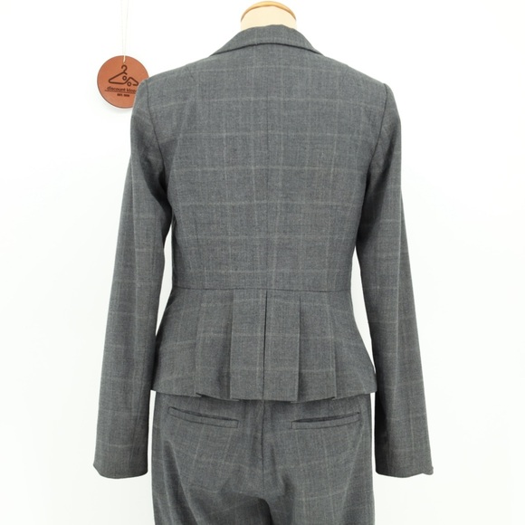 Banana Republic Factory Gray Blazer Size 4 Pleated Back Office Corpcore Career - Picture 3 of 7